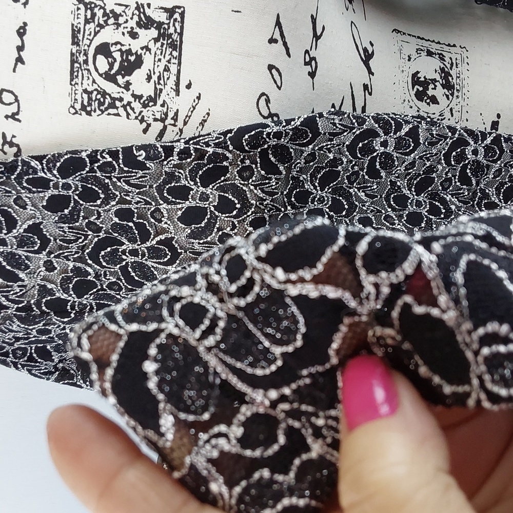 Catherines|Black/White Open Blazer Swirl Metallic Semi Sheer Elegant Evening XL - Picture 4 of 7